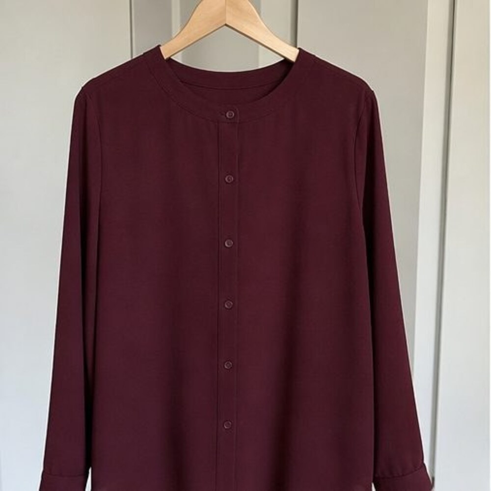 Burgundy Button Blouse
